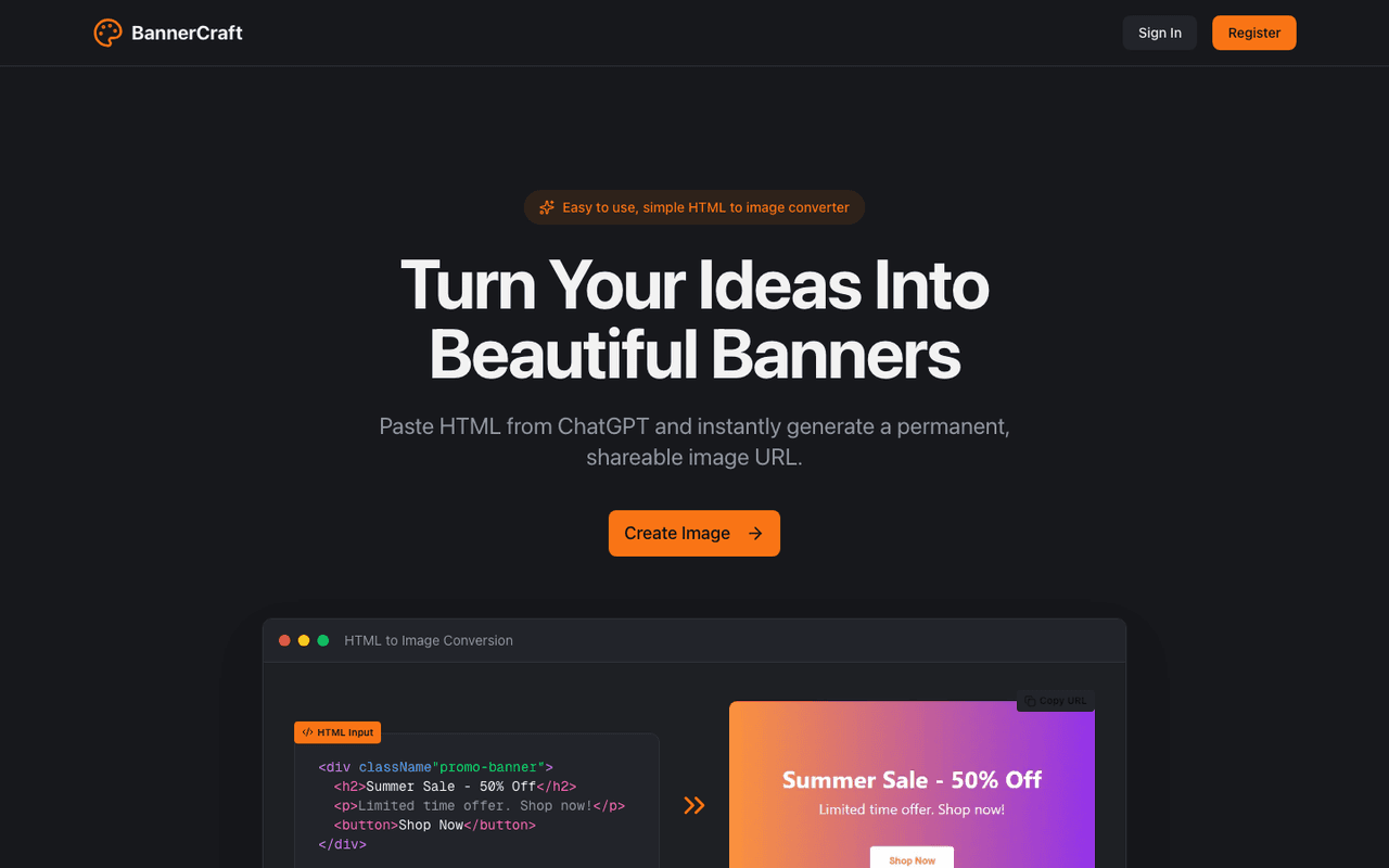 BannerCraft — product screenshot
