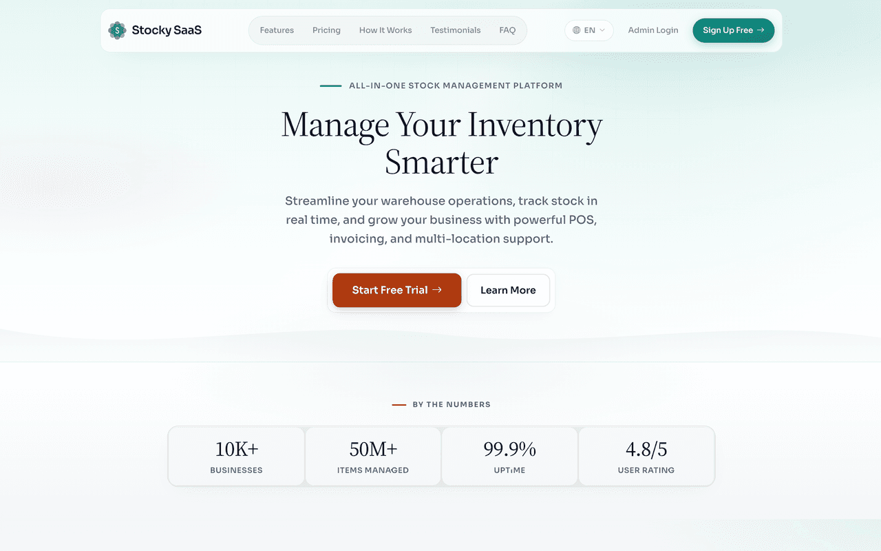 Stocky SaaS — product screenshot
